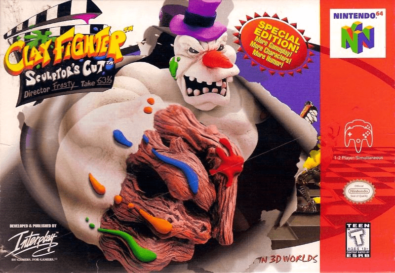 Clay Fighter Sculptors Cut box art for Nintendo 64